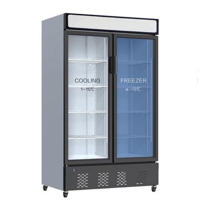 Dubbele van de de Deurdiepvriezer van het Temperatuur Commerciële Glas koelere combo 470L