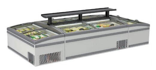 Het Eilanddiepvriezer 500L-1000L van de glas het Hoogste Supermarkt Statische Koelen