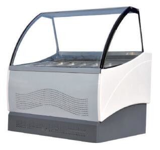 van de de Deurdiepvriezer van het 12 pannen de Commerciële Glas Vitrine van het Roomijsgelato