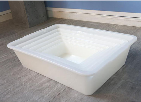 Rectangular Plastic White Lidless Storage Box Supermarkt Keuken IJstok