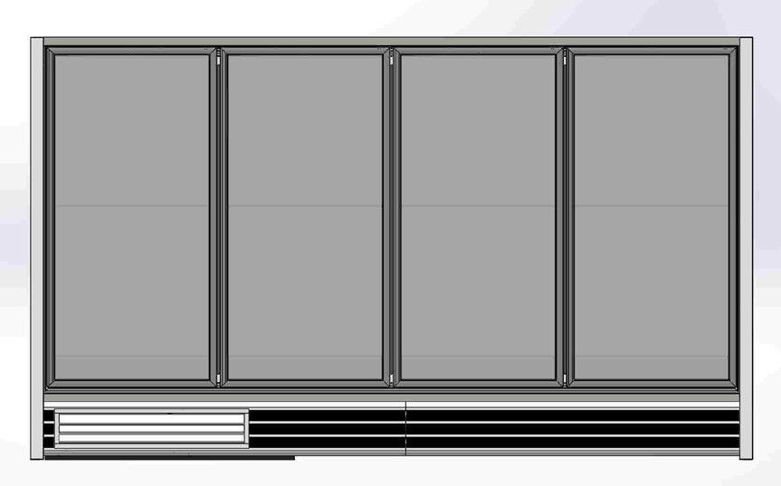 4 rechte diepvriezer 10ft van de glasdeur met alle accomodatie met 30“ Brede Glasdeur