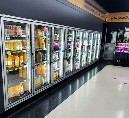 Middelgrote Lage Temperatuur Commerciële Gang in Koelere Diepvriezer met Glasdeuren 3/4/5/6/7/8/9/10 Deuren